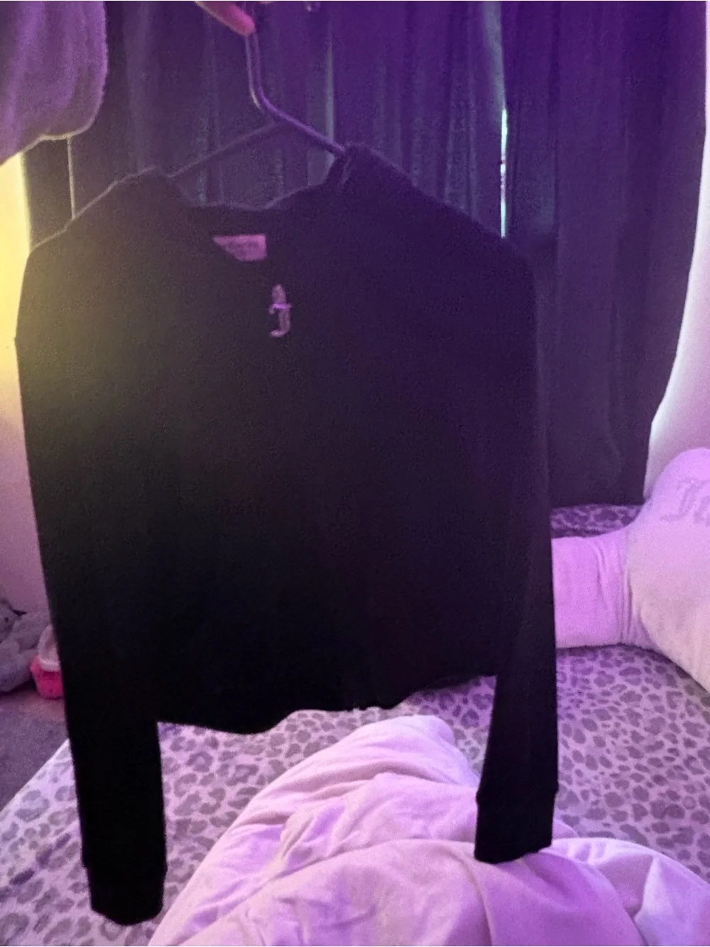 Juicy Couture Black Long-Sleeve Women's Top with Zip Detail